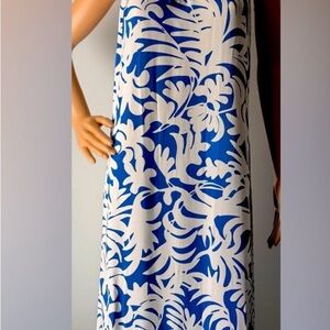 MSK Blue and White Maxi Dress